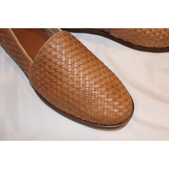 NISOLO MEN\'S ALEJANDRO WOVEN LEATHER SLIP ON SHOES ALMOND SZ 8.5 NIB $190